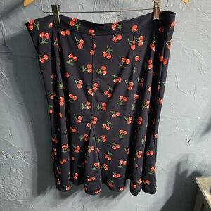 Talbots C Nmƙherry Print Navy Skirt